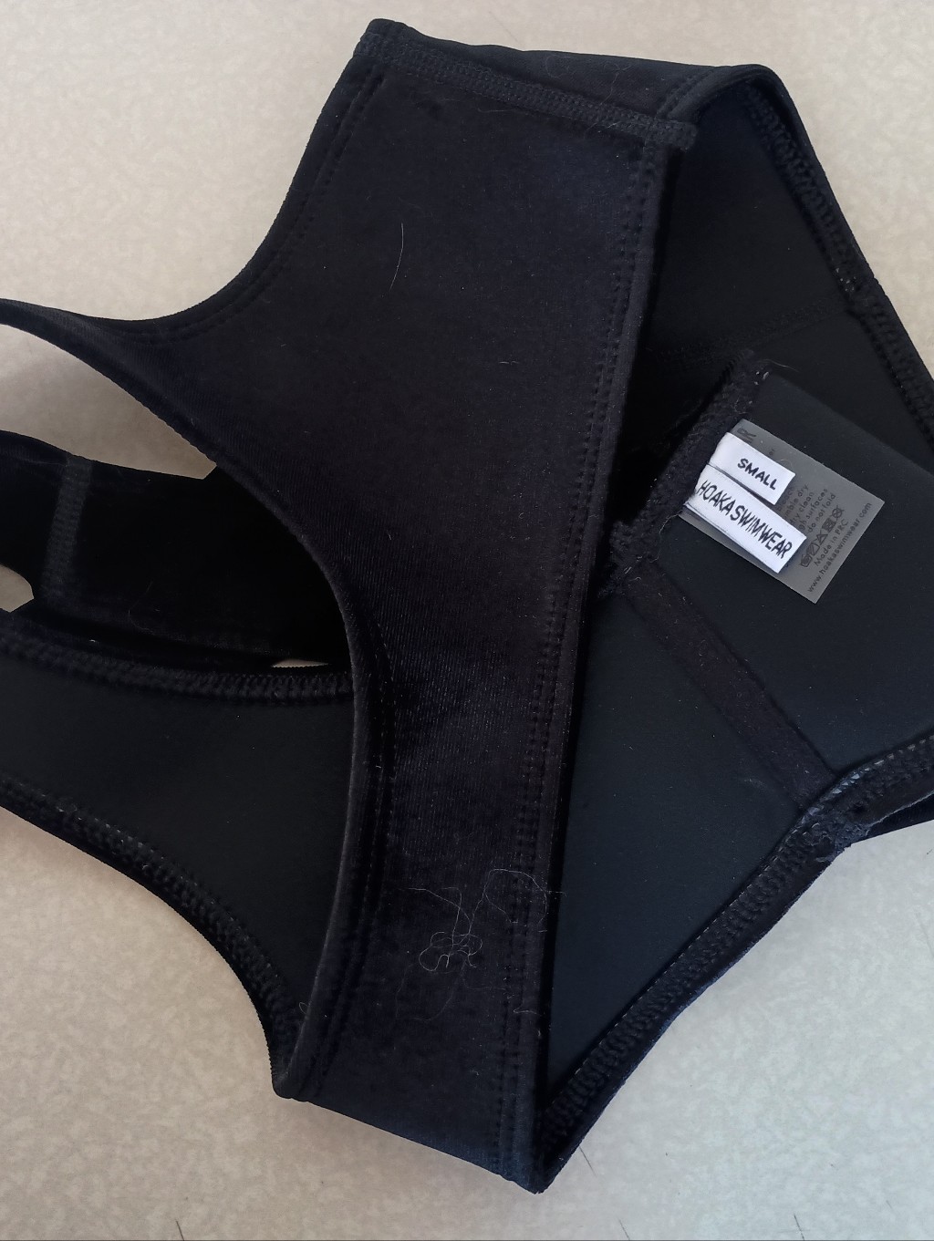 Hoaka Swimwear Bikini Top Black Velvet Size Small — image 4 of 4
